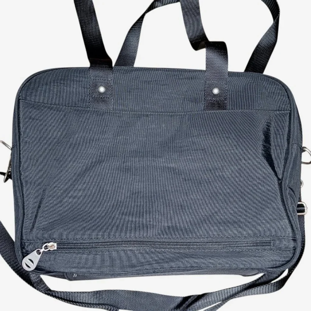 Baggallini Tablet Travel Shoulder Tote Bag Black Nylon Zipper Closure